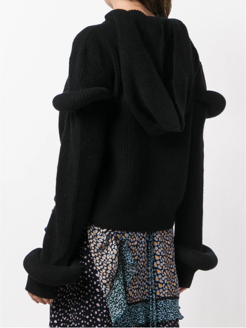 JW ANDERSON Black Knit Sweater with Unique Sleeve Design